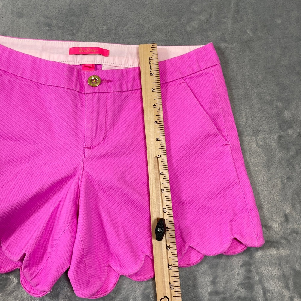 Lilly Pulitzer Buttercup Stretch Shorts Scalloped Hem Amethyst Pink 4 007997 - Picture 3 of 9